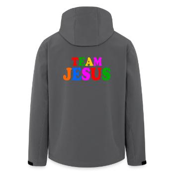 Team jesus lgbt - Men’s Recycled Softshell Jacket by Stanley/Stella - black - Back - AI Model Male 185 light (185cm)