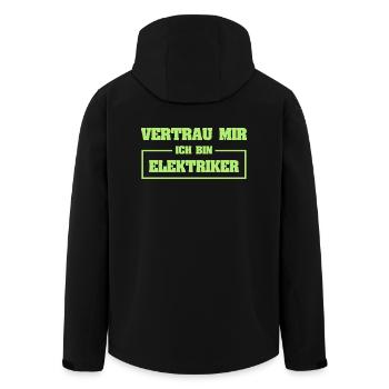 Cadeau pour électricien - Veste softshell homme en polyester recyclé Stanley/Stella - noir - Dos - AI Model Male 185 light (185cm)