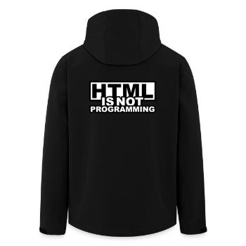 HTML is NOT Programming - Recycelte Männer Softshell-Jacke von Stanley/Stella - Schwarz - Hinten - AI Model Male 185 light (185cm)