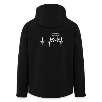 Battement de coeur - Veste softshell homme en polyester recyclé Stanley/Stella - noir - Dos - AI Model Male 185 light (185cm)