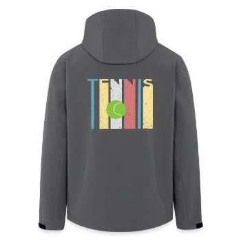 tennis - Men’s Recycled Softshell Jacket by Stanley/Stella - black - Back - AI Model Male 185 light (185cm)