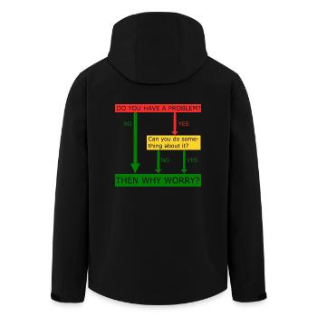 Then why worry - Men’s Recycled Softshell Jacket by Stanley/Stella - black - Back - AI Model Male 185 light (185cm)
