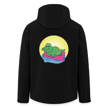 Kai Crocodile - Gift - Gift Idea - Men’s Recycled Softshell Jacket by Stanley/Stella - black - Back - AI Model Male 185 light (185cm)