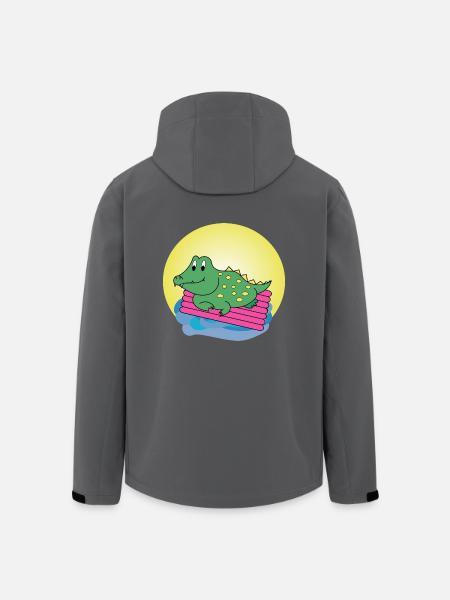 Kai Krokodil - Geschenk - Geschenkidee - Recycelte Männer Softshell-Jacke von Stanley/Stella - Schwarz