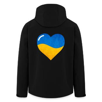 The Flag Of Ukraine, Ukrainian flag - Men’s Recycled Softshell Jacket by Stanley/Stella - black - Back - AI Model Male 185 light (185cm)