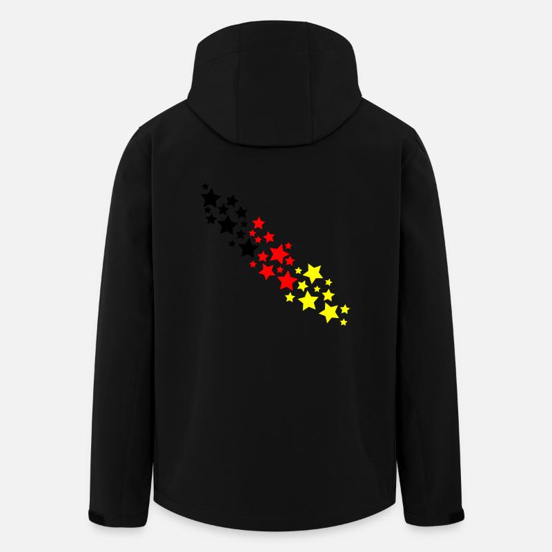 Deutschland Sterne - Recycelte Männer Softshell-Jacke von Stanley/Stella - Schwarz