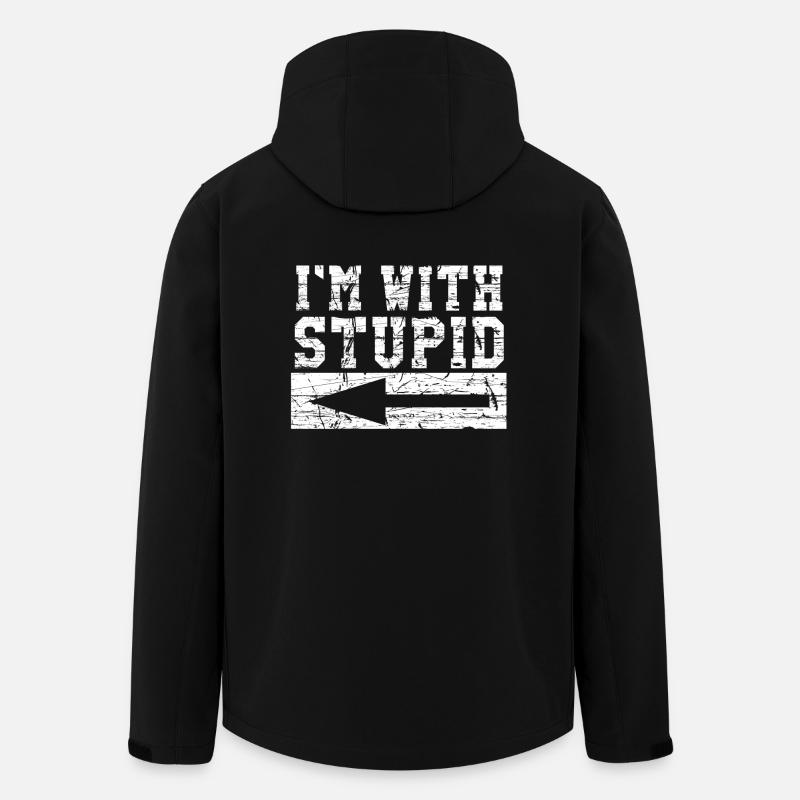 I ́m With Stupid - Men’s Recycled Softshell Jacket by Stanley/Stella - black