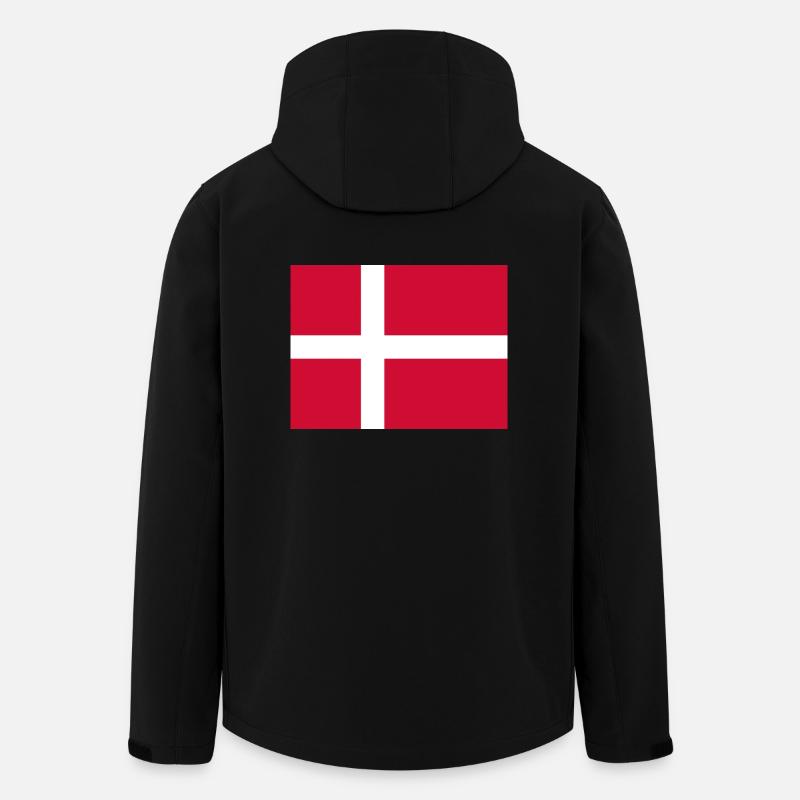 Drapeau du Danemark - Veste softshell homme en polyester recyclé Stanley/Stella - noir