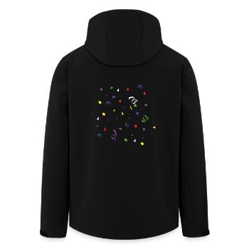 Confetti colorful carnival carnival streamer party - Men’s Recycled Softshell Jacket by Stanley/Stella - black - Back - AI Model Male 185 light (185cm)
