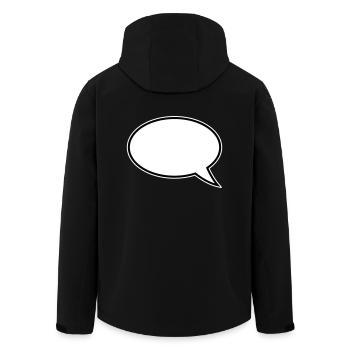Speech Bubble Design - Men’s Recycled Softshell Jacket by Stanley/Stella - black - Back - AI Model Male 185 light (185cm)