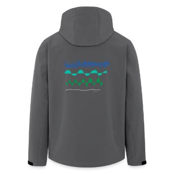 Abstract design Von schnellem und langsamen - Recycelte Männer Softshell-Jacke von Stanley/Stella - Schwarz - Hinten - AI Model Male 185 light (185cm)
