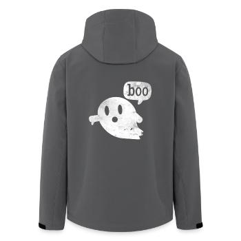 Geist Shirt BOO Geschenk Gespenst T-Shirt - Recycelte Männer Softshell-Jacke von Stanley/Stella - Anthrazit - Hinten - AI Model Male 185 light (185cm)