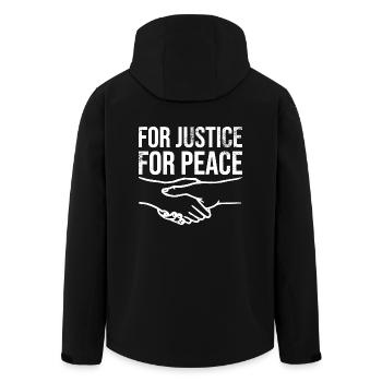 For justice for peace - Recycelte Männer Softshell-Jacke von Stanley/Stella - Schwarz - Hinten - AI Model Male 185 light (185cm)