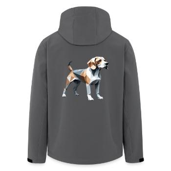 Beagle - Conception de chien de compagnie - Veste softshell homme en polyester recyclé Stanley/Stella - charbon - Dos - AI Model Male 185 light (185cm)