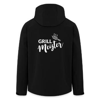 Grillmeister mit Grillzange - Recycelte Männer Softshell-Jacke von Stanley/Stella - Schwarz - Hinten - AI Model Male 185 light (185cm)