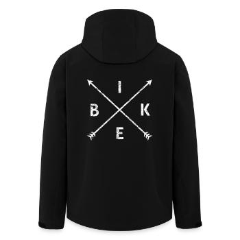 BIKE Fahrrad Hipster Logo Pfeile Biker Geschenk - Recycelte Männer Softshell-Jacke von Stanley/Stella - Schwarz - Hinten - AI Model Male 185 light (185cm)