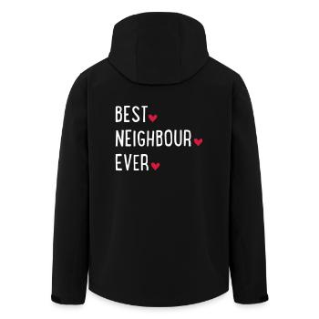 best neighbour ever - Men’s Recycled Softshell Jacket by Stanley/Stella - black - Back - AI Model Male 185 light (185cm)