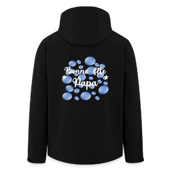 FÊTE DES PÈRES. BONNE FÊTE PAPA. PAPA. BONNE FÊTE - Veste softshell homme en polyester recyclé Stanley/Stella - noir - Dos - AI Model Male 185 light (185cm)