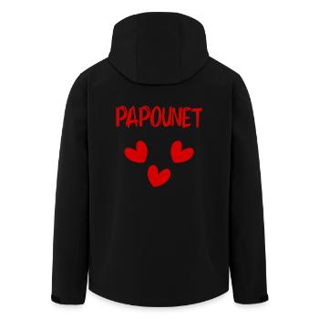 FÊTE DES PÈRES. BONNE FÊTE PAPA. PAPA. BONNE FÊTE - Veste softshell homme en polyester recyclé Stanley/Stella - noir - Dos - AI Model Male 185 light (185cm)
