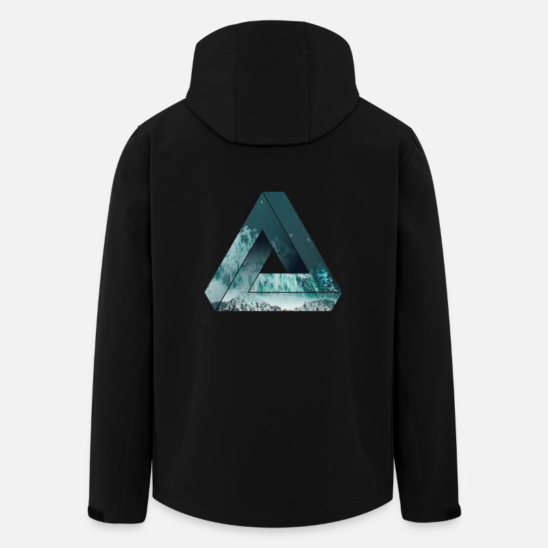 Penrose Optical illusion with nature, cool - Men’s Recycled Softshell Jacket by Stanley/Stella - black