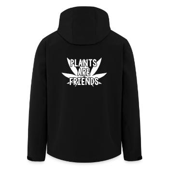 Plants Are Friends Gift Cannabis Vegan Shirt - Men’s Recycled Softshell Jacket by Stanley/Stella - black - Back - AI Model Male 185 light (185cm)
