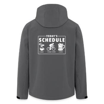 Today's Schedule Coffee Road Bike Beer Gift - Men’s Recycled Softshell Jacket by Stanley/Stella - anthracite - Back - AI Model Male 185 light (185cm)