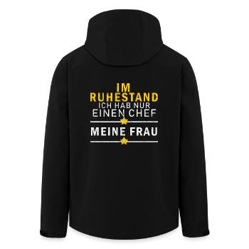 Ruhestand - Recycelte Männer Softshell-Jacke von Stanley/Stella - Schwarz - Hinten - AI Model Male 185 light (185cm)