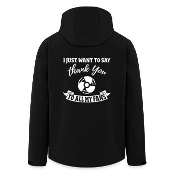 Sweating in the summer heat fan - Men’s Recycled Softshell Jacket by Stanley/Stella - black - Back - AI Model Male 185 light (185cm)