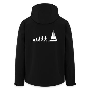 Evolution sailing sailboat sailing ship - Men’s Recycled Softshell Jacket by Stanley/Stella - black - Back - AI Model Male 185 light (185cm)