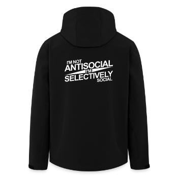 Anti social nerd geek gift friends relationship - Men’s Recycled Softshell Jacket by Stanley/Stella - black - Back - AI Model Male 185 light (185cm)
