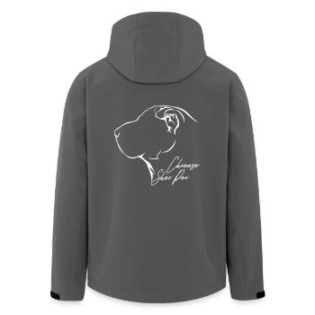 CHINESE SHAR PEI Profil Hunde Hund Wilsigns - Recycelte Männer Softshell-Jacke von Stanley/Stella - Anthrazit - Hinten - AI Model Male 185 light (185cm)