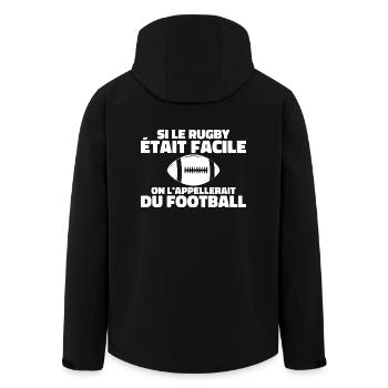 Wenn Rugby einfach wäre - Recycelte Männer Softshell-Jacke von Stanley/Stella - Schwarz - Hinten - AI Model Male 185 light (185cm)