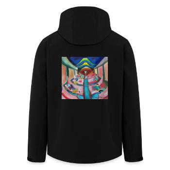 train at night 3 - Men’s Recycled Softshell Jacket by Stanley/Stella - black - Back - AI Model Male 185 light (185cm)