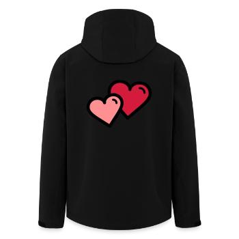 Valentine's Heart: Double Heart - Men’s Recycled Softshell Jacket by Stanley/Stella - black - Back - AI Model Male 185 light (185cm)