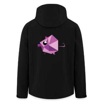 Cadeau rose bonbon - Veste softshell homme en polyester recyclé Stanley/Stella - noir - Dos - AI Model Male 185 light (185cm)