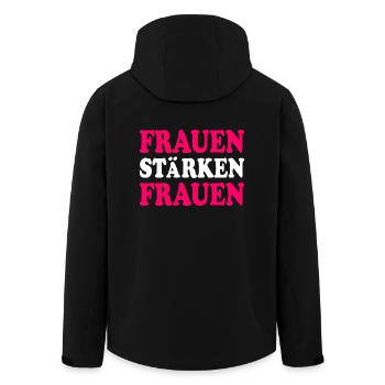 frauen stärken frauen - Recycelte Männer Softshell-Jacke von Stanley/Stella - Schwarz - Hinten - AI Model Male 185 light (185cm)