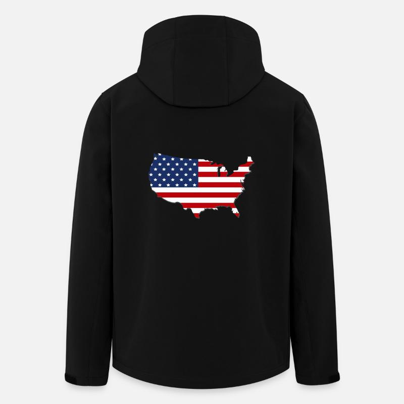 Karte USA - Recycelte Männer Softshell-Jacke von Stanley/Stella - Schwarz