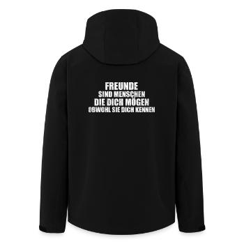 Freunde mögen dich so wie du bist T-Shirt Geschenk - Recycelte Männer Softshell-Jacke von Stanley/Stella - Schwarz - Hinten - AI Model Male 185 light (185cm)