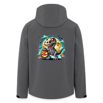 Süßer Dino Skelett Halloween Kürbislaterne - Recycelte Männer Softshell-Jacke von Stanley/Stella - Schwarz - Hinten - AI Model Male 185 light (185cm)