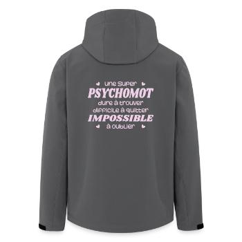 Ein Super-Psychomotorik-Therapeut - Recycelte Männer Softshell-Jacke von Stanley/Stella - Schwarz - Hinten - AI Model Male 185 light (185cm)