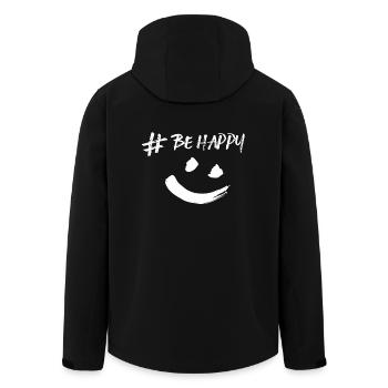#BE HAPPY - Men’s Recycled Softshell Jacket by Stanley/Stella - black - Back - AI Model Male 185 light (185cm)