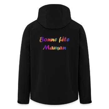 FÊTE DES MÈRES. BONNE FÊTE MAMAN. MAMAN. FÊTE - Veste softshell homme en polyester recyclé Stanley/Stella - noir - Dos - AI Model Male 185 light (185cm)