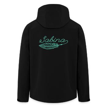 Sabina Name Federschrift - Recycelte Männer Softshell-Jacke von Stanley/Stella - Schwarz - Hinten - AI Model Male 185 light (185cm)