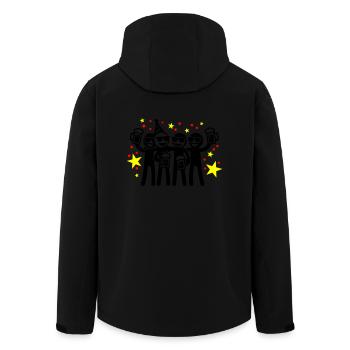 Birthday Party Team - Men’s Recycled Softshell Jacket by Stanley/Stella - black - Back - AI Model Male 185 light (185cm)
