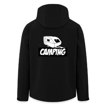 Camping - Die pure Leidenschaft - Recycelte Männer Softshell-Jacke von Stanley/Stella - Schwarz - Hinten - AI Model Male 185 light (185cm)