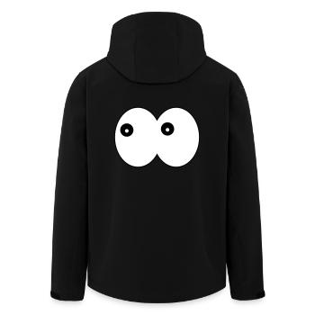 Funny Eye- Comic Cuddly Eyes Looking Left - Men’s Recycled Softshell Jacket by Stanley/Stella - black - Back - AI Model Male 185 light (185cm)
