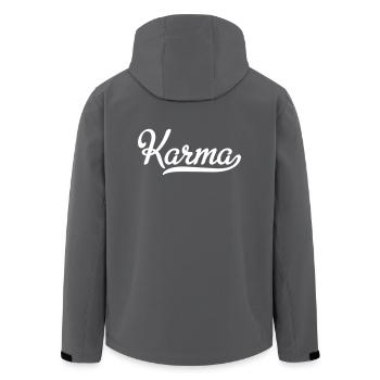 karma - Men’s Recycled Softshell Jacket by Stanley/Stella - black - Back - AI Model Male 185 light (185cm)