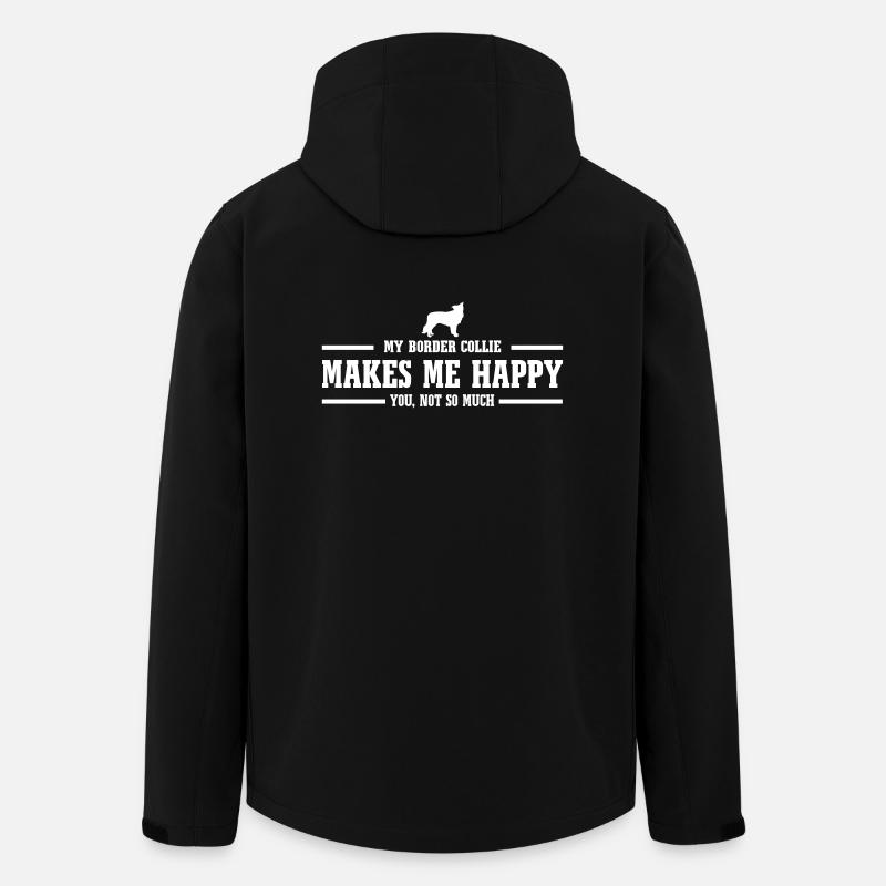 BORDER COLLIE makes me happy - Recycelte Männer Softshell-Jacke Discoverer von Stanley/Stella - Schwarz