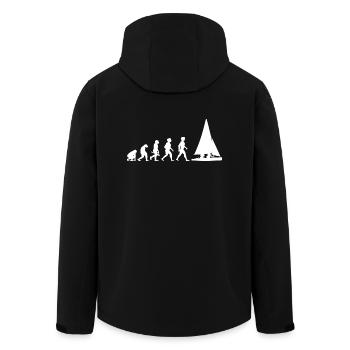Evolution sailing sailboat sailing ship - Men’s Recycled Softshell Jacket by Stanley/Stella - black - Back - AI Model Male 185 light (185cm)