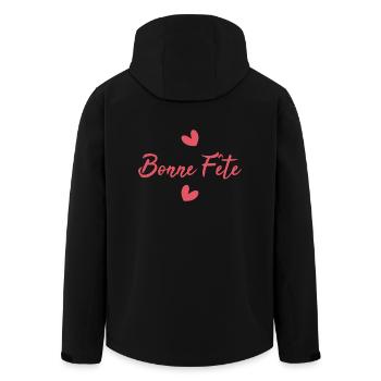 BONNE FÊTE. FÊTE DES MÈRES. FÊTE DES PÈRES. FÊTE - Veste softshell homme en polyester recyclé Stanley/Stella - noir - Dos - AI Model Male 185 light (185cm)